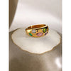 Color Cubic Zirconia Diamonds Stainless Steel Ring for Women Cast Textured Jewelry Gift - Image 5