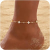 Gold Silver Anklets Bracelet for Women Gold Plated CZ Layered Stackable Chain Anklet Beach Foot Jewelry - Image 8