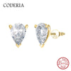Pear Cut Earrings for Women Gold Plated Jewelry Silver Ear Studs - Image 8