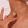 La. Muses Colored Cubic Zirconia Star Moon Texture Pendant Stainless Steel Retro Necklace Jewelry Gift - Image 3