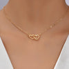 Tiny Cute Double Hollow Heart Chain Necklace Women Love Necklace Valentine's Day Jewelry for Women - Image 1