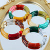 FishSheep Colorful Acrylic Bamboo Bracelets For Women Stretch Resin Beads Elbow Cuff Charm Bracelets Bangles Y2K Jewelry - Image 1
