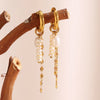 Pvd Plated Gold Color Pearl Tassel Chain Hoop Earrings Stainless Steel Elegant Style Women Jewelry Wholesales - Image 5