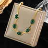 316L Stainless Steel Green Zirconia Crystal Necklace For Women Chain Choker Jewelry Party Wedding Gifts - Image 6