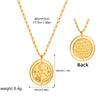 Vintage Rotating Round Disc Pendant Necklace for Women Men Two-sided Letter Signet Moon Sun Leaf Stainless Steel Jewelry - Image 7