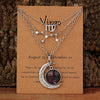 3 Pieces/Set Zodiac Retro Moon Glow Pendant Necklace Set with Birthstone Cards, Birthday Gift for Besties and BFFs - Image 4