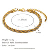 Mixed Color Clip Beads Twisted Bracelet Anklet Chain Pvd Plated Stainless Steel Women Jewelry Accessory - Image 7