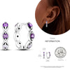 Silver Women Hoop Earrings Gifts For Girl U Rhombic Shape Geometric Lines Zircon Earring - Image 37