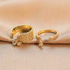 Zakol Korea Multilayer Zircon Engagement Open Rings for Women Water Drop Party Jewelry - Image 11