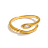 NiNice Stainless Steel Snake Open Adjustable Ring Chic Polished Women Finger Jewelry - Image 7