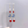 Sweet Temperament Small Fresh Bamboo White Lily Of The Valley Flower Earrings Elegant And Gentle Asymmetric Earrings - Image 8