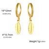 Stainless Steel Gold Color Pendant Hoop Earrings Heart Hexagon Snake Cross Butterfly Flower Bird Jewelry Gift - Image 28