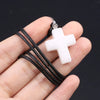 Charm Natural Semiprecious Stone Cross Shape Crystal Tiger Eye Agate Pendant Necklace Jewelry Gift for Women 25x18mm - Image 11