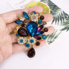 Vintage Wedding Bridal Big Blue Crystal Rhinestone Tear Drop Brooch Pin for Women Mom Grandma Girls Chrismtas Thanksgiving Gifts - Image 4