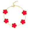 Gold Plated Floral Bracelets, Stainless Steel Charm Bracelet Adjustable Lucky Chain Set Gift - Image 12