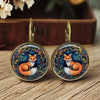 Selling Dragon Fox Cat Chicken Dome Glass Earrings Cute Animal Pattern Earrings For Women Jewelry Gifts - Image 1