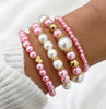 Five-Piece Resin Bead Bracelet Set with Round Charms and Elastic Bands - Image 10
