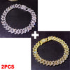 Punk Iced Out 14MM Cuban Anklet Bracelet For Women 2 Row Clustered Rhinestone Prong Miami Cuban Ankle Chain Barefoot Jewelry - Image 10