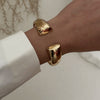 Exaggerated Irregular Chunky Cuff Bangle Bracelets for Women Simple Glossy Metal Jewelry Party Office Wrist Gift Accessories - Image 11