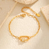 Zircon Oval Pendant Bracelet for Women,Gold Color Stainless Steel Small Square Chain Bracelets, Jewelry Gifts - Image 3