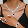 Elegant Bridal Jewelry Set Necklace Earrings with Sparkling Rhinestones for Weddings Parties - Image 3
