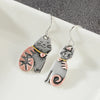 Vintage Hand Craved Hollowed Cat Shaped Dangle Earrings for Women's Golden Plated Festival Jewelry Accessories - Image 7