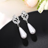 Aesthetic Imitation Pearl Dangle Earrings for Women Brilliant Cubic Zircon Female Wedding Earrings Jewelry - Image 2
