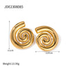 Stainless Steel Spiral Hoop Earrings Unusual Anti Allergic Metal Gold Color Jewelry Party Gift - Image 9