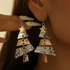 Vintage Metal Christmas Tree Long Drop Earrings for Women Female Holiday Party Jewelry Acccessories Christmas Gift - Image 1