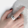 Bfclub Silver Rings For Women Men Jewelry Finger Adjustable Open Vintage Strip Ring For Party Birthday Gift - Image 4