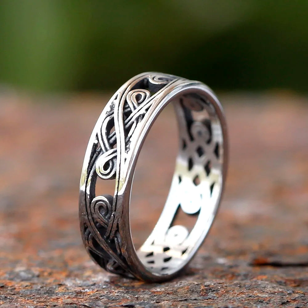 Vintage Celtic Knot Stainless Steel Viking Rings Openwork Nordic Ring For Men Biker Amulet Jewelry Gift - Image 1