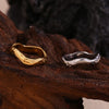 Beat Pattern Wave Plain Ring Gold Plated Women's Rings 316L Stainless Steel Accessories - Image 14