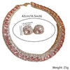 Crystal Necklace Earrings Set Pink ABcolourful Necklace for Women Weddings Party Jewelry Sets Accessories - Image 6