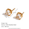 316L Stainless Steel Zircon Asymmetrical Necklace Bracelet Earrings Gold Plated Jewelry Set Gift - Image 9