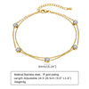 Cubic Zirconia Ankelt, Round CZ Women's Bezel Set Anklet Bracelet on Leg, Adjsutable Stainless Steel No Fade - Image 3