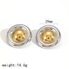 Design Gold Silver Mixed Color Titanium Steel Geometric Stud Earrings Set Women's Classic Charm Earr - Image 7