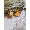 Stainless Steel Metal Square Hollow Cast Hoop Earrings Women Distinctive Stylish Jewelry Korean - Image 4