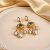 French Vintage Exaggerated Devil's Eye Pearl Tassel Earrings For Women Retro Big Eye Pendant Earrings Casual Jewelry - Image 3