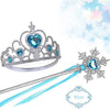 Girl Elsa Cosplay Accessories Kids Princess Snow Queen Dress Up Jewelry Wand Crown Necklace Earclips Photography Role Play Props - Image 4