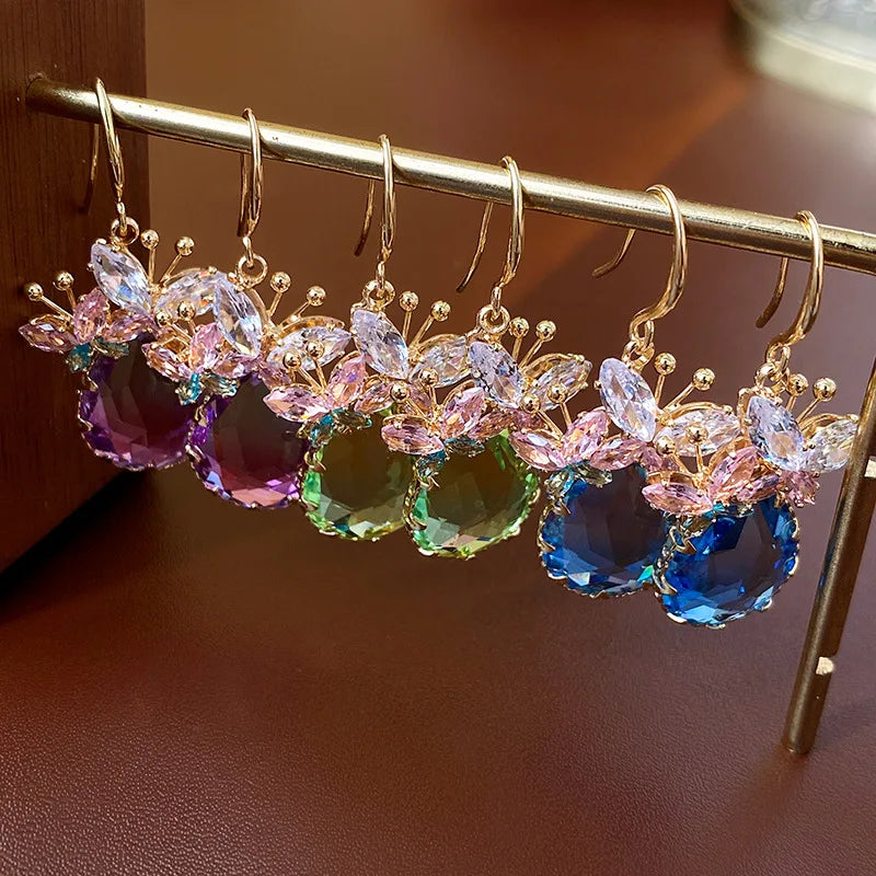 Sweet Butterfly Water Drop Earrings for Women Zircon Dangle Earrings Jewelry Gift N - Image 1