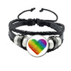 Lgbt Black Weave Leather Bracelet Bi Pride Glass Cabochon Gay Pride Rainbow Flag Photo Bangle Jewelry For Women Men Lovers Gift - Image 12