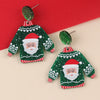 Fun Innovative Christmas Elements Earrings Snowflake Santa Claus Snowman Sweater Design Acrylic Eardrop Christmas Gift - Image 4
