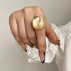 Elastic Rope Adjustable Rings for Women Men Irregular Geometric Matte Chunky Gold Color Finger Ring Charm Jewelry - Image 7