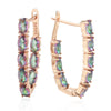 Oval Multicolor Stone Long Drop Earrings For Women Rose Gold Color Full Zircon Setting Jewelry Gifts - Image 12