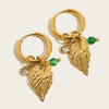 Yachan Gold Plated Stainless Steel Hoop Earrings for Women Tap Texture Metal Pearl Charms Earring Jewelry Gift - Image 7