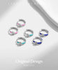 MODIAN 925 Sterling Silver Klein Blue Enamel Hearts Hoop Earrings Romantic CZ Small Ear Buckles For Women Wedding Jewelry