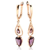 Shiny Lilac Long Drop Earrings for Women Rose Gold Color Whih Purple Zircon Bride Wedding Jewelry - Image 5