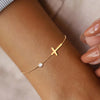 Sideways Cross Necklace in Gold-Tone 316L Stainless Steel - Image 6