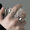 Retro 3 Stacking Rings Set Adjustable Open Ring For Men Gothic Punk Edgy Hiphop Silver-plated Brass Jewelry Accessories Gift - Image 6