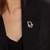 Elegant Women Brooches Letter D Pearl Pin for Coat Suit Dress Jewelry Accessories Brooch - Image 4